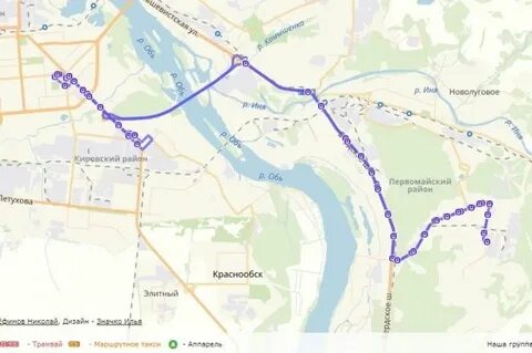 Остановки новосибирск на карте маршрут