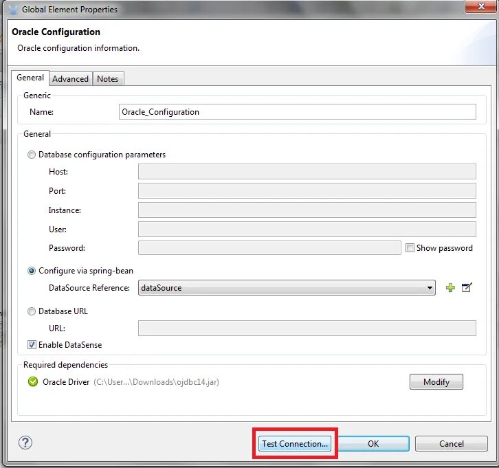 ESB Mule Studio. Oracle Props. Data source config idea. Source configuration