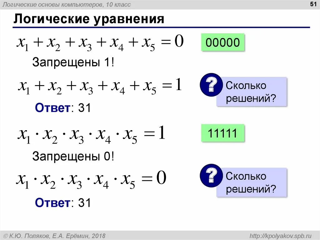 Поляков тест 10 класс. Логические уравнения. Решить логическое уравнение. Как решать логические уравнения. Булевы уравнения.