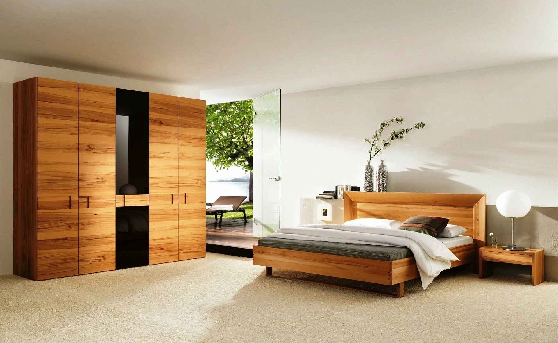 Дерево в интерьере. Wood rooms. Спальня из дерева. Светлая мебель. Деревянная мебель в интерьере.