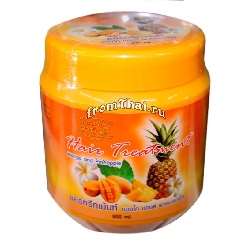 Маска д/волос питательная манго и ананас Darawadee. "Маска д/волос кератиновая с оливковым маслом ""Джинда""  400 мл ". Тайская маска для волос с ананасом.