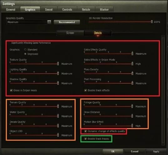 Настройки графики в world of tanks. Настройки графики в world of tanks