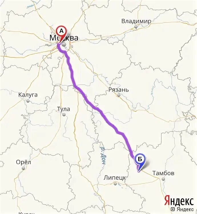 Сколько километров от тамбова до липецка