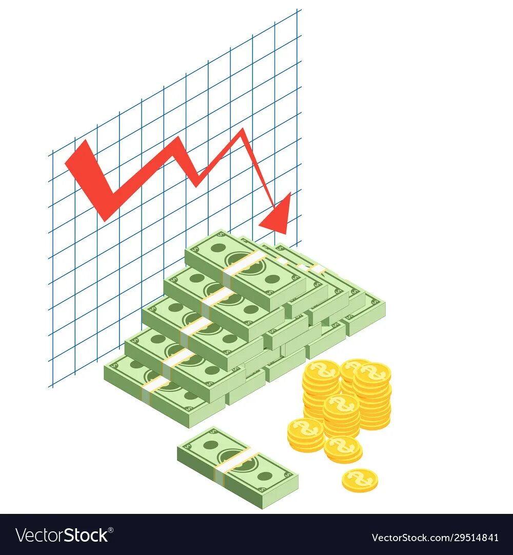 Снижение выручки. Убытки иллюстрация. Анимация материальные потери. Loss money. Деньги улетают.