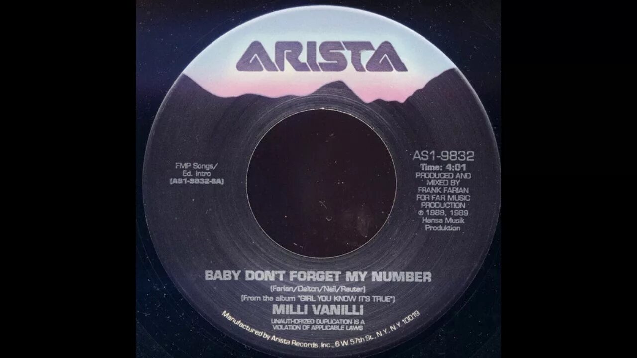 Песня my number. Milli Vanilli - Baby don't forget my number. Milli Vanilli обложка 1988. Forget my number don't Call me Baby. Milli Vanilli песня , которая вышла в 1998 году.