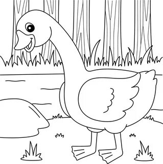 Goose Coloring Page for Kids 5073829 Vector Art at Vecteezy