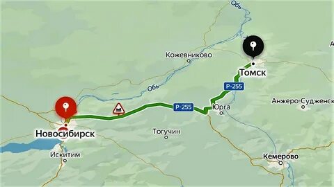 Расстояние на карте томск