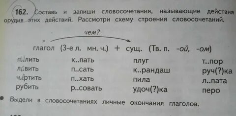 Составь и запиши с данными словосочетаниями
