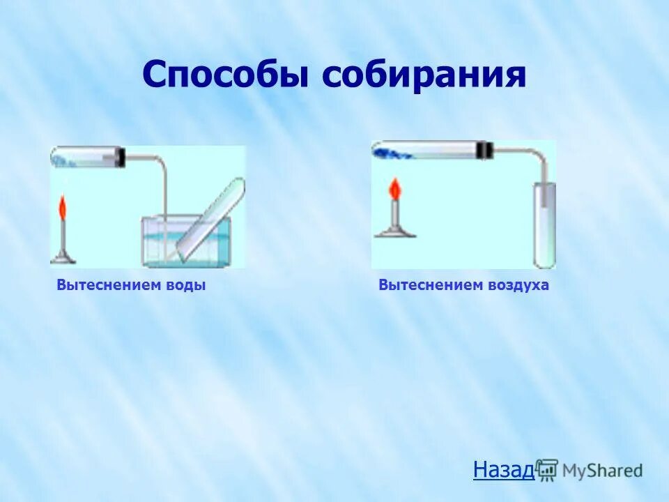 Собрать газ методом вытеснения воздуха. Способ собирания кислорода вытеснением воды. Метод вытеснения воздуха. Прибор для собирания газов методом вытеснения воды. Метод вытеснения воды.