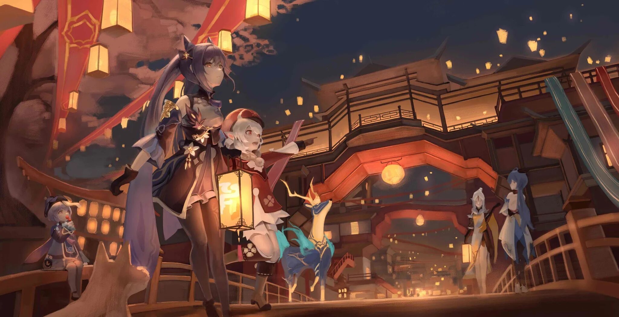 Геншин праздник. Аниме геншин импакт паймон. Мона геншин импакт. Сяо геншин праздничный. Геншин импакт сяо лин.