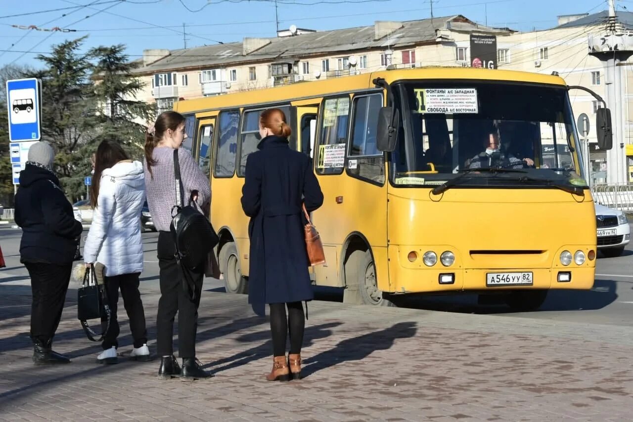 Новый общественный транспорт. Маршрутки Симферополя. Транспорт Крыма. Профилактическое мероприятие автобус.