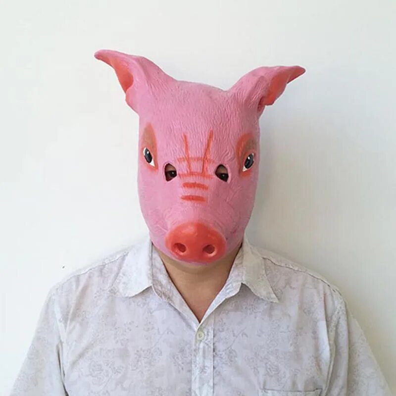 Голова свинки. Латексная маска свиньи. Маска свиньи реалистичная.