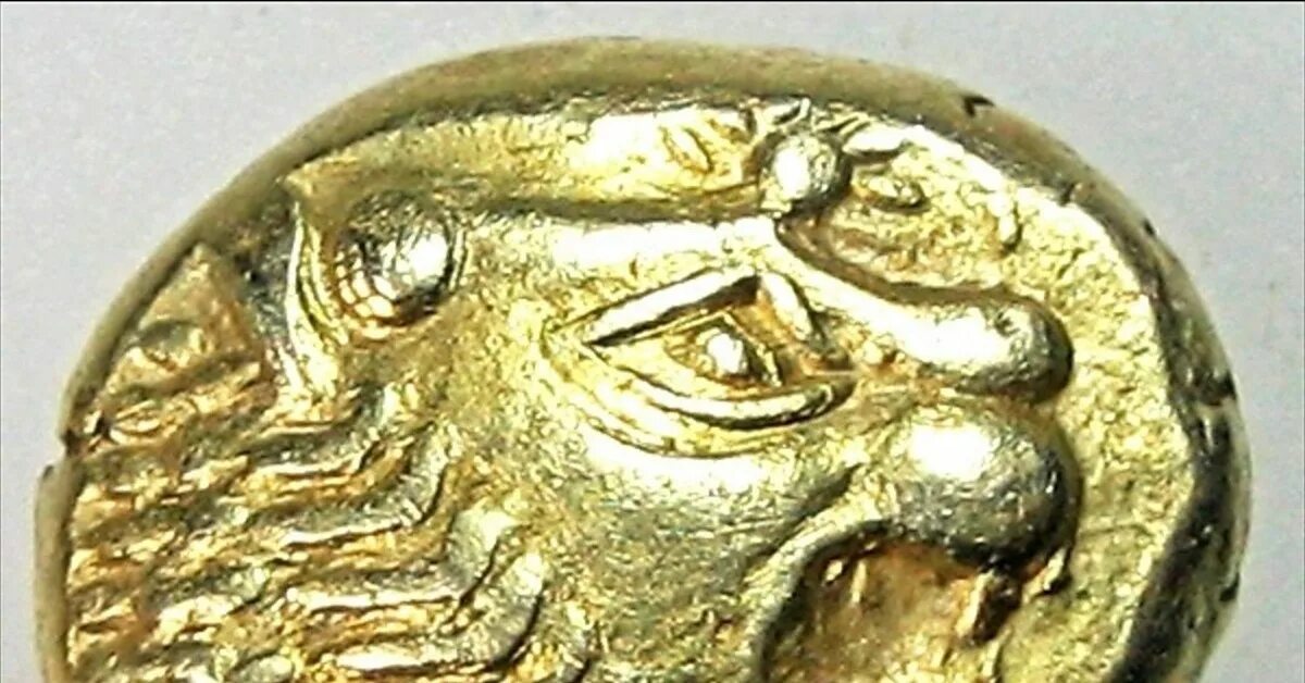 Золотой статер Лидии, 564-539 г до н.э.. Золотой статер Лидии. Первые монеты в Лидии. Чеканка первой в мире монеты 5 класс