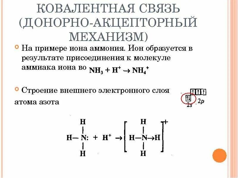 Схема донорно акцепторного механизма образования ковалентной связи. Донорноакццепторный механизм. Хлорид аммония донорно акцепторный механизм. Хлорид аммония донорно акцепторный механизм. Катион аммония донорно акцепторному механизму.