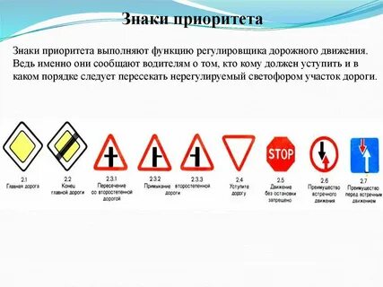 Какие знаки относятся к главной дороге