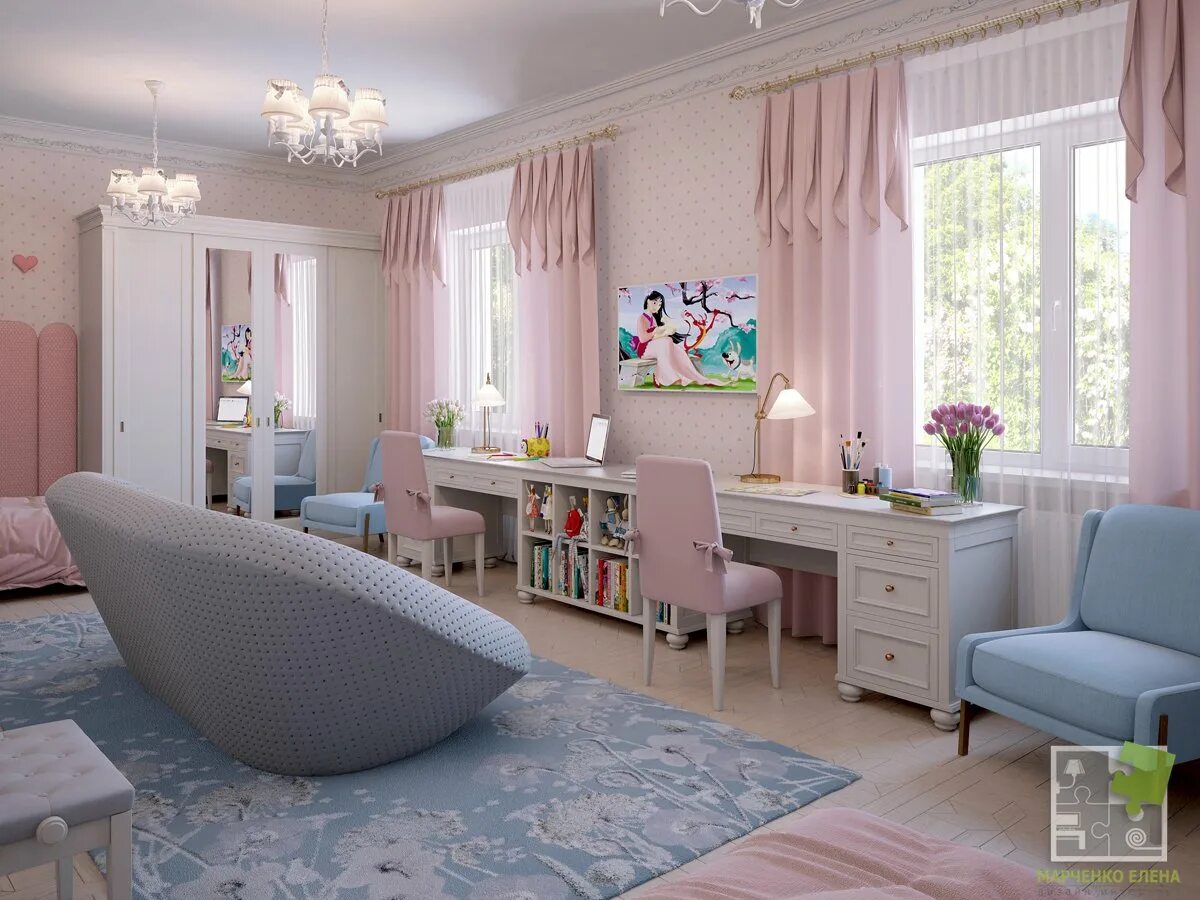 Детская комната для девочек с 2 окнами. Детская для мальчика в классическом стиле. Комната доч мальчика и девочки. Детская с 2 окнами. Детские комнаты интерьер.