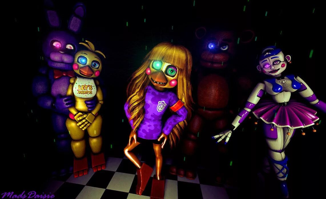 Аниматроники девочки игра. Фнаф 2 ммд. Фнаф девушки аниматроники. Чика фнаф. Аниматроники бонни и чика.