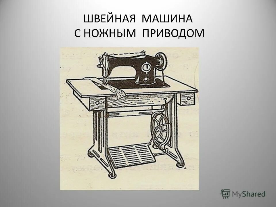 Швейная машинка f4. Деталь ножного привода швейной машинки. Швейная машина с ножным приводом 5 класс. Общий вид швейной машинки. Строение машинки швейной ножного привода.