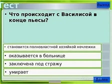 Характеристика василисы в пьесе на дне