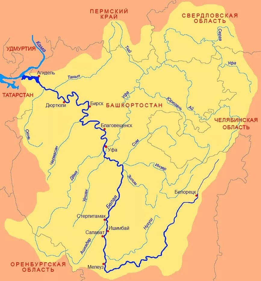 Река урал на карте россии и казахстана. Исток реки белая Башкирия на карте. Река белая Башкирия на карте. Река белая на карте Башкортостана. Бассейн реки белая Башкортостана на карте.