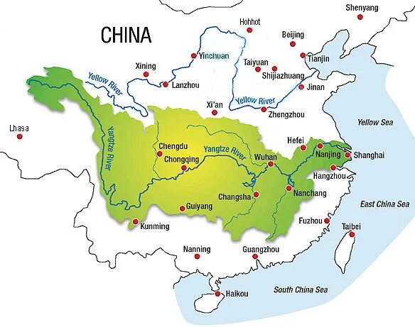 Где берет начало река янцзы. Бассейн реки Хуанхэ на карте. Карта Китая реки Хуанхэ и Янцзы. Бассейн реки Хуанхэ и Янцзы. Река Янцзы на карте Китая.