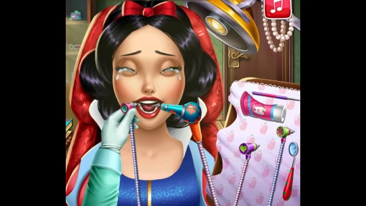 Игра где лечат зубы. Белоснежка игра. лучшие игры для девочек челюсти.