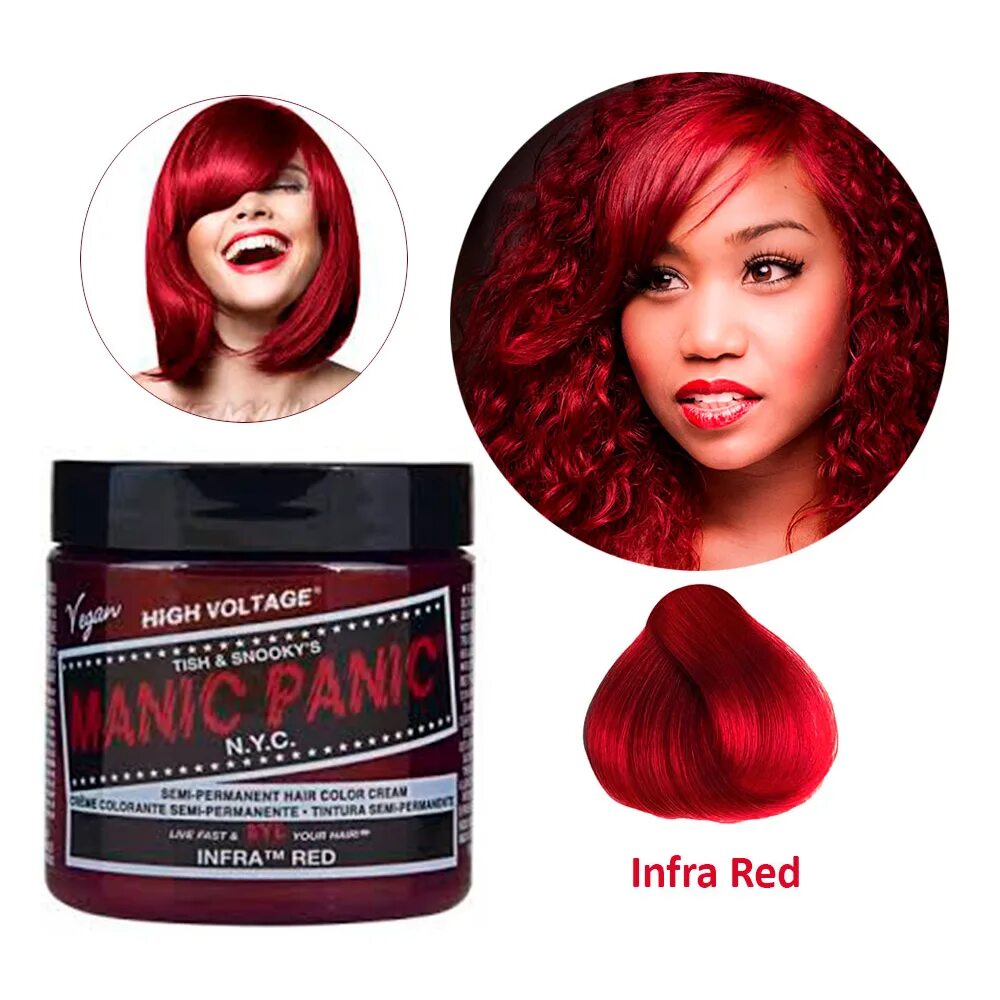 Manic Panic краска. Manic Panic красный Infra Red. Красная краска Manic Panic. Мэник пэник краска.