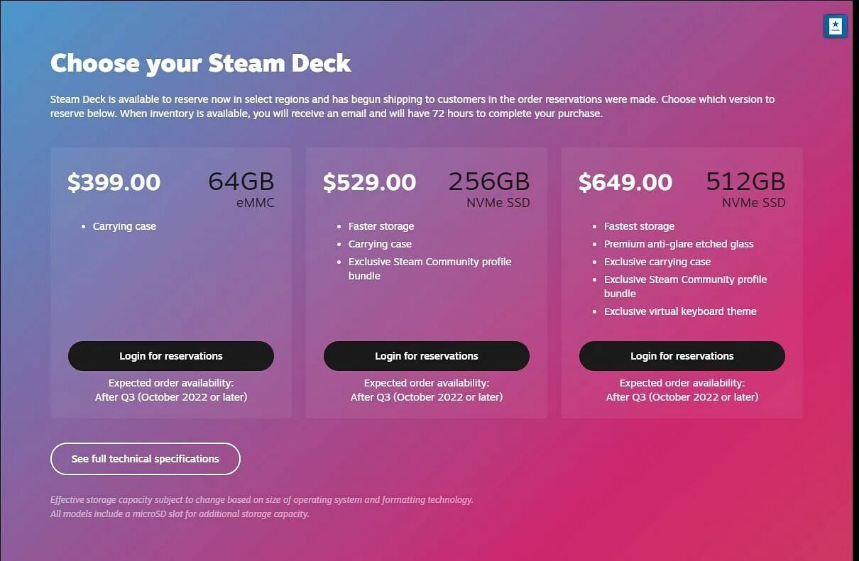 Карта для Steam Deck. Карта памяти для Steam Deck. Бронирование Steam Deck. Steam Deck высота.