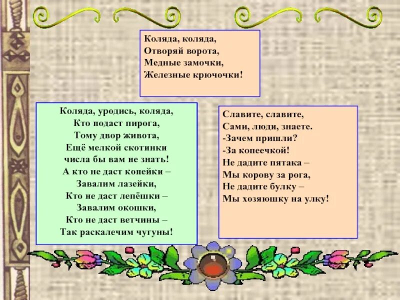 Пословица пришла беда отворяй ворота. Коляда Коляда отворяй ворота медные замочки. Стих на Калиду. Стихи на Коляду. Крляда кгошляда творяй вгорот.