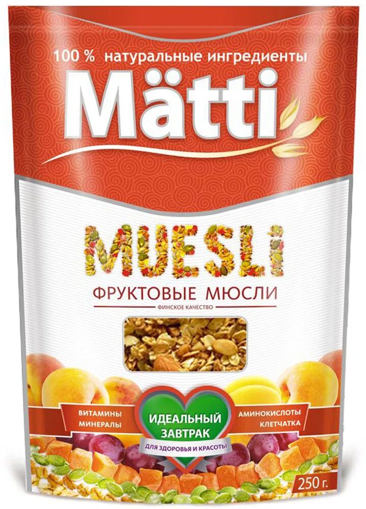 Мюсли фруктовые. Мюсли фруктовые Matti 250г. Мюсли гранола Matti. Мюсли фруктовый рай, 400г. Сухой завтрак Матти.