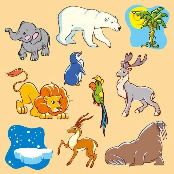 Для детей. Животные. Животные картинки для детей. Картинки животных для малышей. Звери для дошкольников.