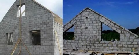 Фронтон из пеноблока