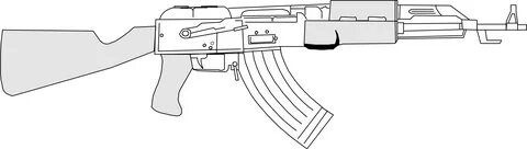 Ak47 Vector Outline - Ak 47 Clip Art Full Size PNG Download SeekPNG