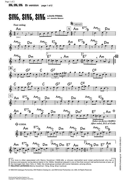 Sing sing sing remix. Sing Sing Sing Ноты для хора. Sing Sing Sing Ноты для трубы. Sing Sing Sing Ноты для фортепиано. Sing Sing Sing Benny Goodman Ноты для фортепиано.