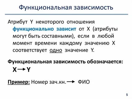 Функциональная зависимость виды