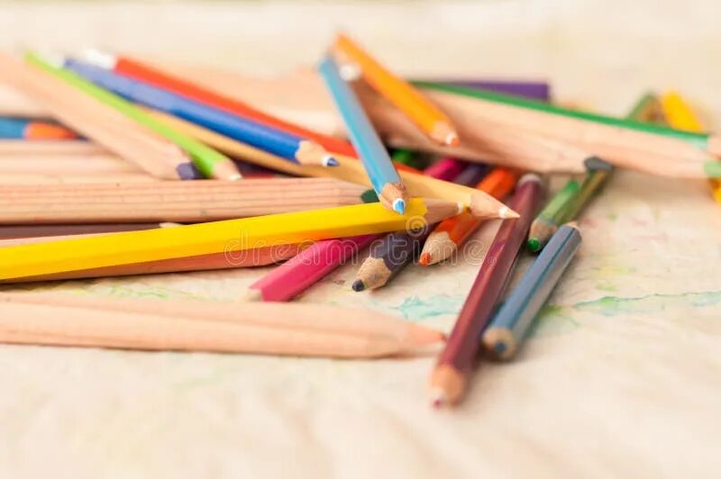 A pencil is on the table