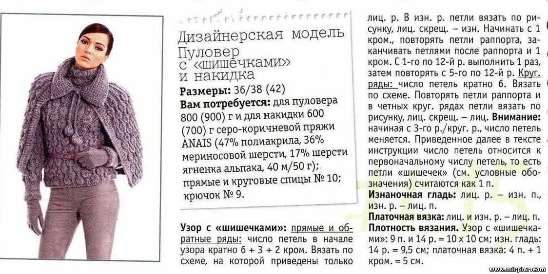 Бомбер с рельефным узором. Схема - Вязание - Страна Мам Вязалки. Постила
