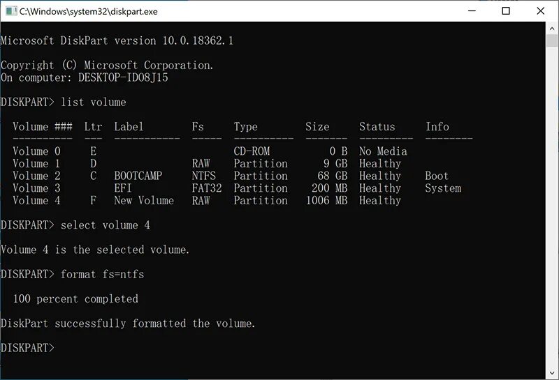 Перевести диск в ntfs. Raw в ntfs без потери данных. diskpart list volume. diskpart расширение тома. клавиша list volume.