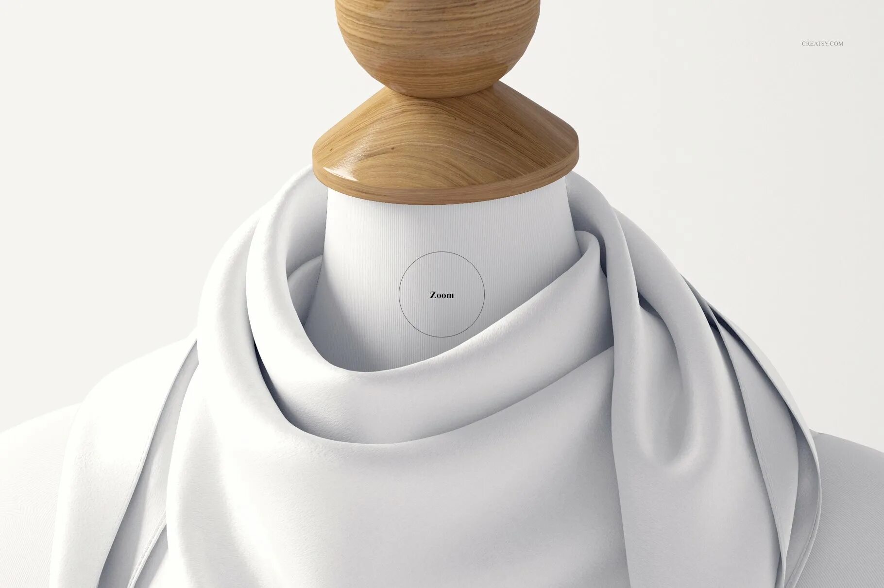 Silk Scarf in Bag Mockup (74/FFV.9). Шейный платок мокап. Шарф мокап. Белый платок на шею.
