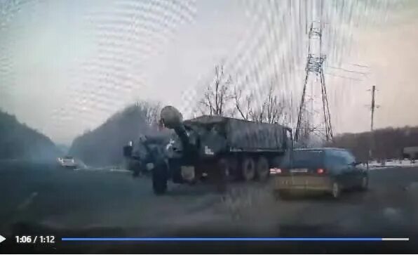 Расстреляли грузовик