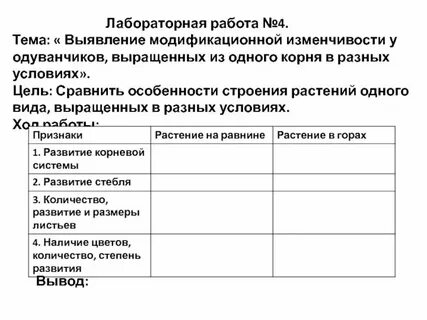 Лабораторная работа 1 по биологии 11 класс