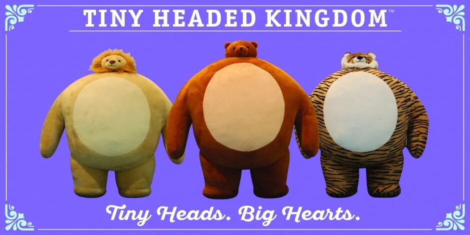 Тини перевод. Tiny headed Kingdom Bear. Плюшевый small head Bear. Big Bear with small head.