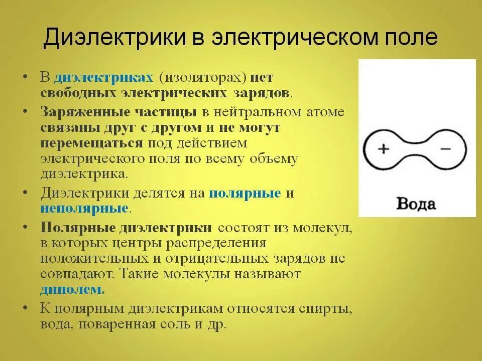 Диэлектрики в электрическом поле кратко. Диэлектрики в электростатическом поле. Полярные диэлектрики в электрическом поле. Диэлектрики в электростатическом поле кратко. Как ведут себя диэлектрики