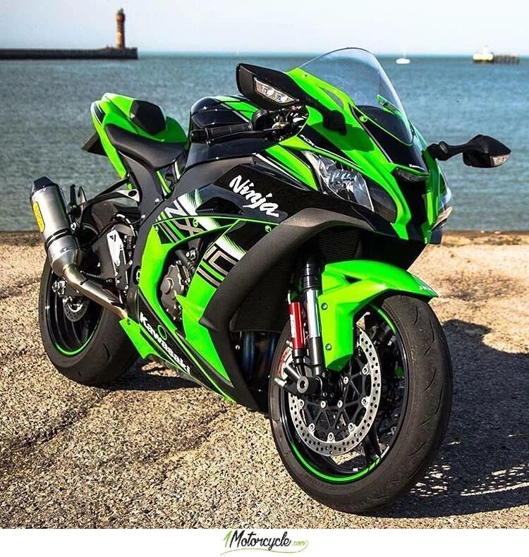 Купить Мотоцикл KAWASAKI NINJA ZX-10R - Lime Green/Ebony/Pearl Blizzard White '2