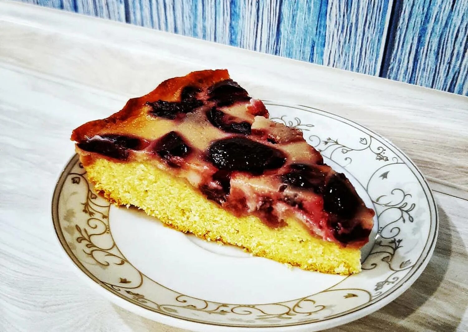 Простой пирог с рисом. Пирог с черешней. пирог из черешни. песочный пирог с черешней. рисовый пирог.