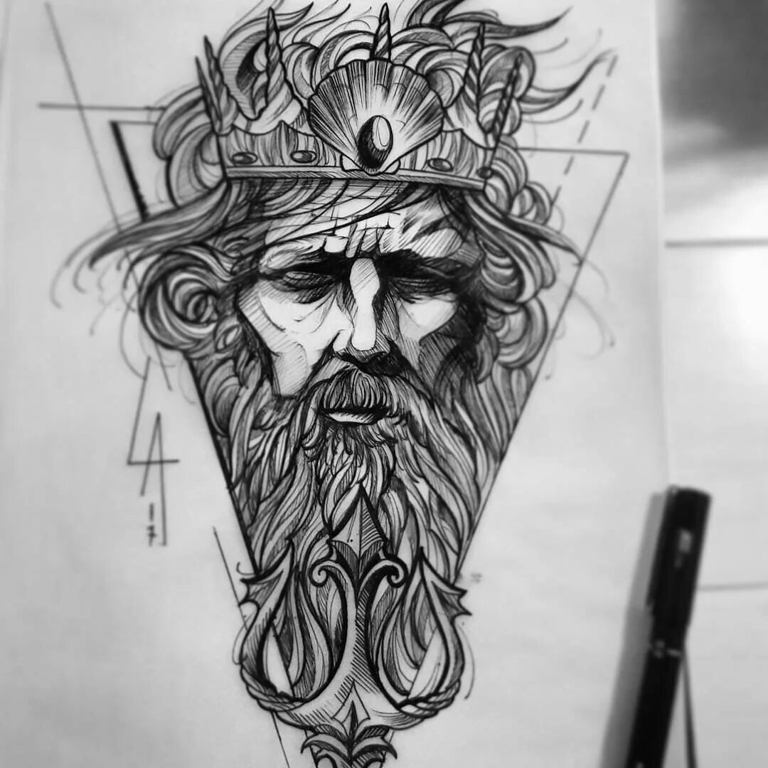 Тату дед эскиз. Зевс посейдон и аид тату. посейдон мифология тату. тату эскизы. греческие боги тату эскизы.
