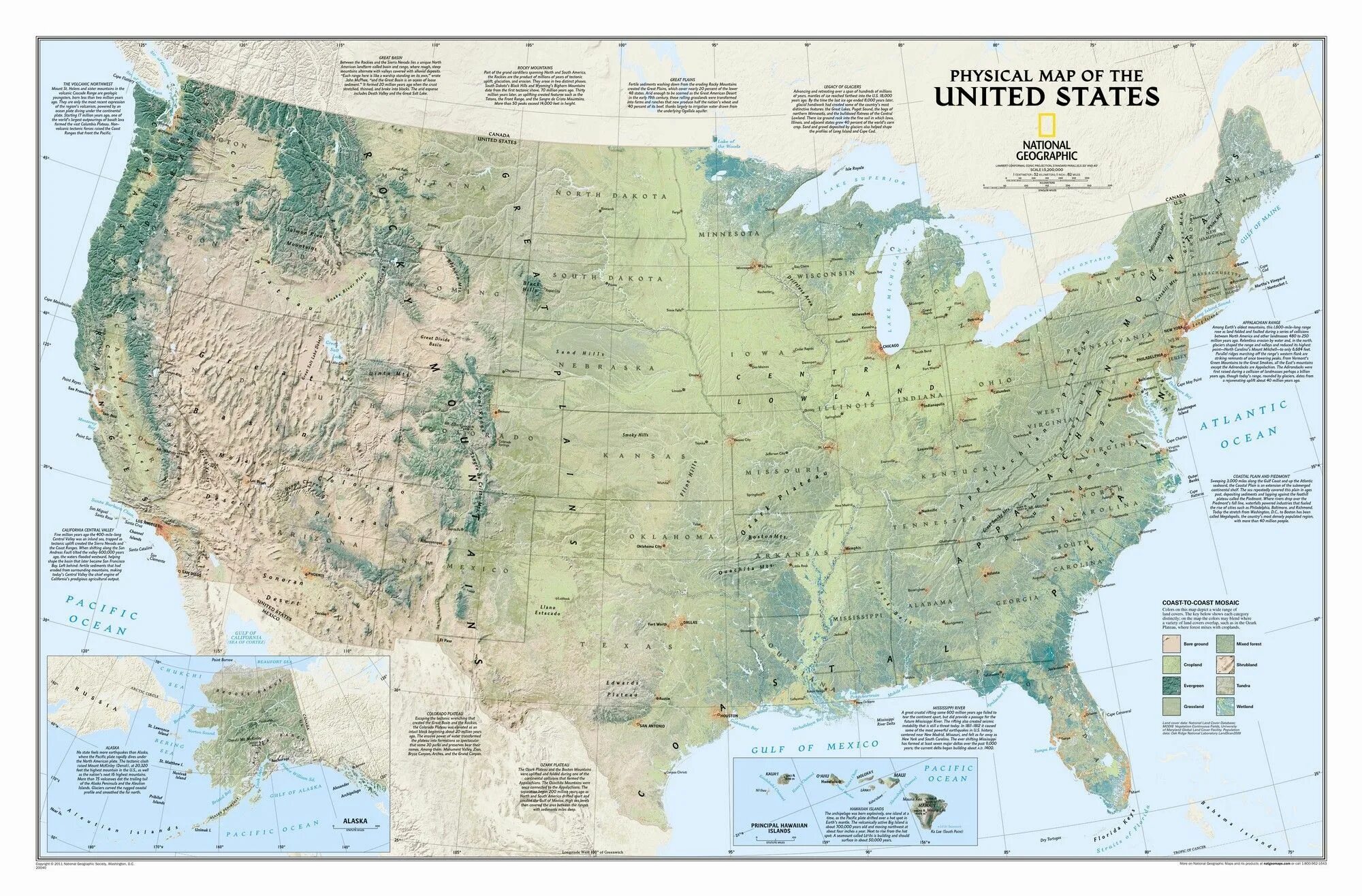 Физическая карта США. Географическая карта США. Горы США на карте. Рельефная карта США.