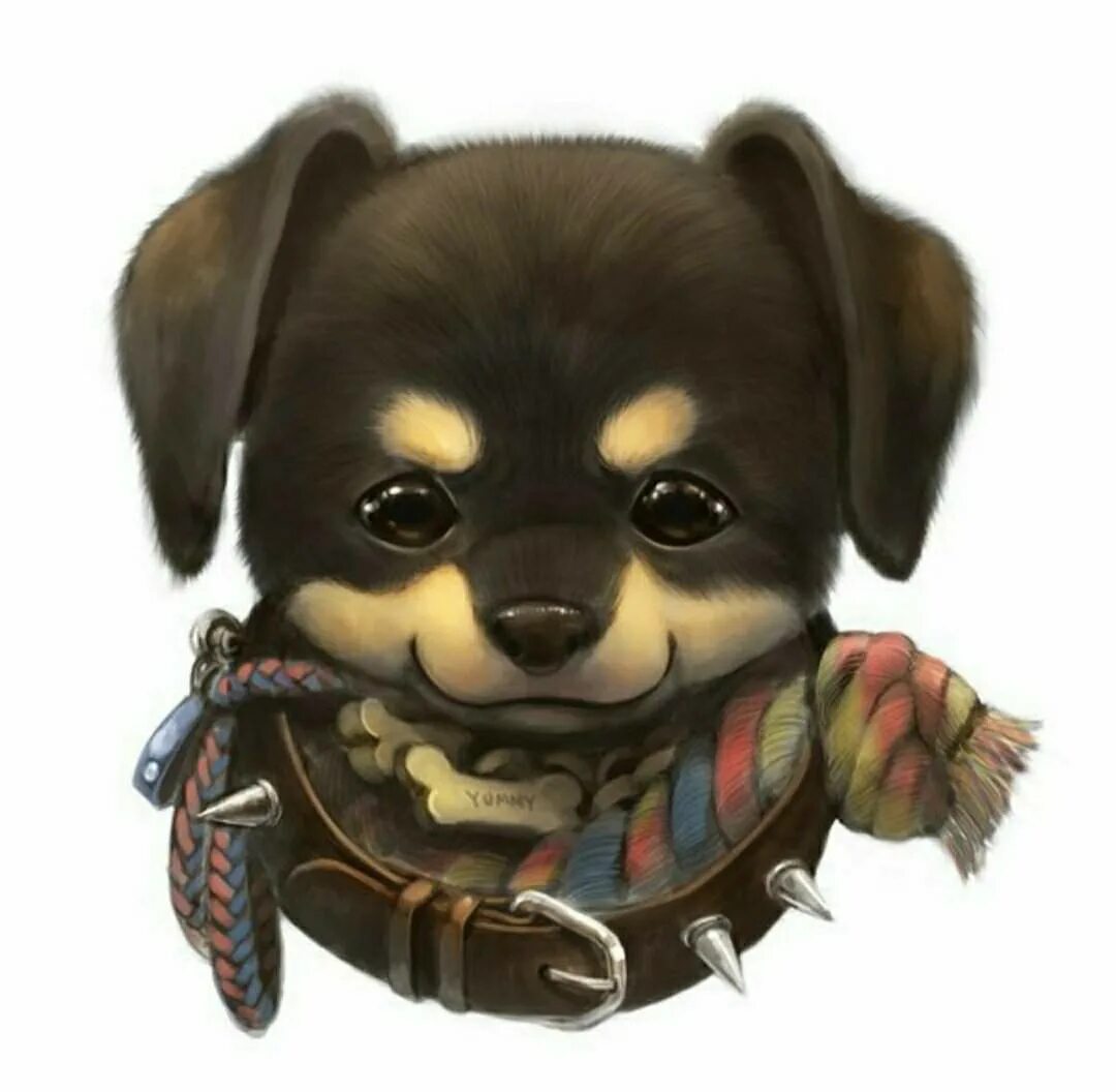 Собака арт. Щенок арт. Милые мультяшные животные. Аватарки собачки. Смешная собака рисунок.