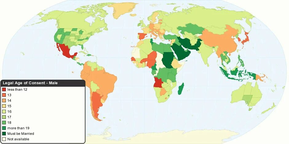 Карта возраста согласия в мире. Совершеннолетие по странам. Возраст согласия в разных странах. Age of consent Map of the World. Age of consent