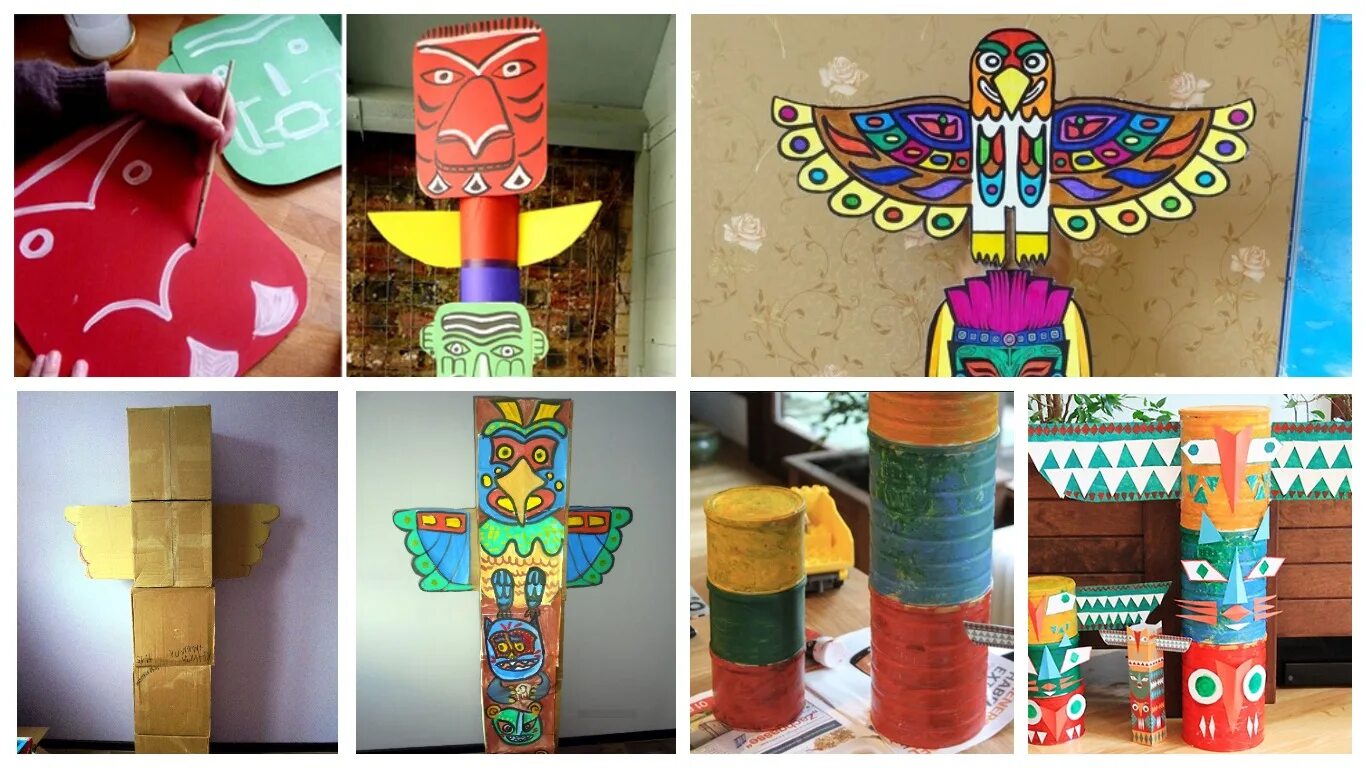 Делать тотемы. Тотем индейцев своими руками. тотем для вечеринки индейцев. тотем для индейской вечеринки для детей. тотемы индейцев для детей.
